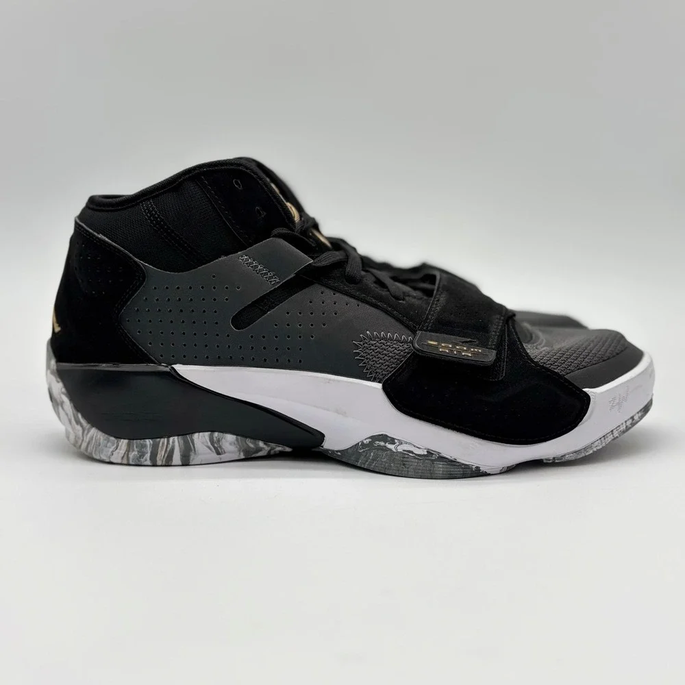 Jordan Zion‎ 2 Black Metallic Gold White Basketball Shoes DQ7688-001 Mens 8.5